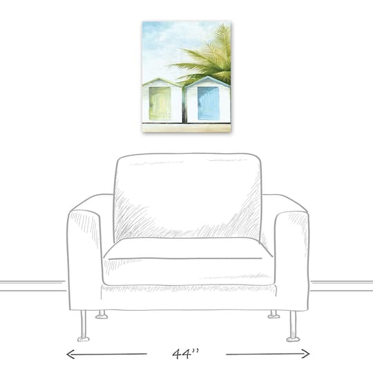 Beach Huts 16" x 20" Canvas Wall Art
